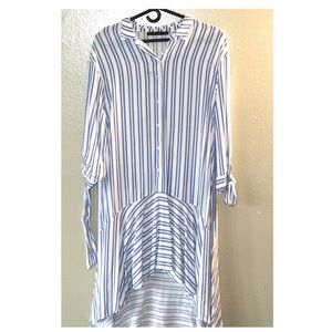 Zara striped high low long dress